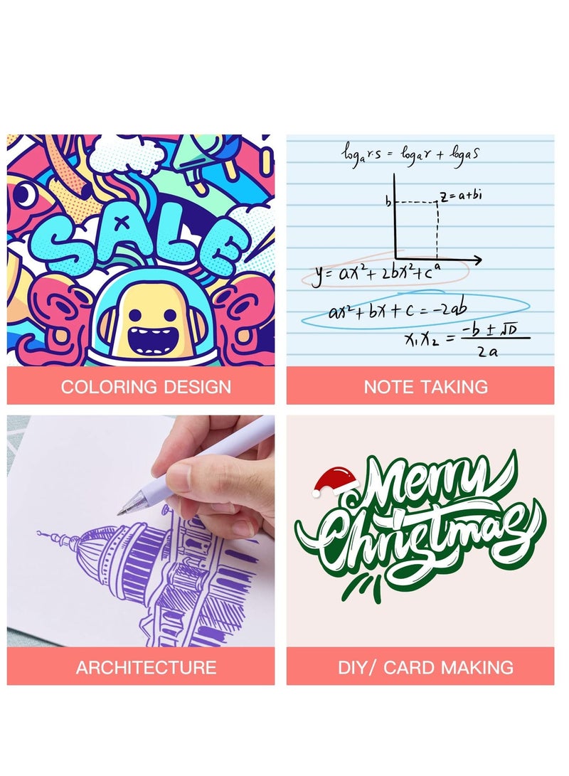 Excefore Colored Gel Pens, 9 pcs 9 Colors Retractable Gel Ink Pens,Cute Highlighters School Supplies Aesthetic Pens Basic Colored Pens Set for Kids, Artist, student - Image 5