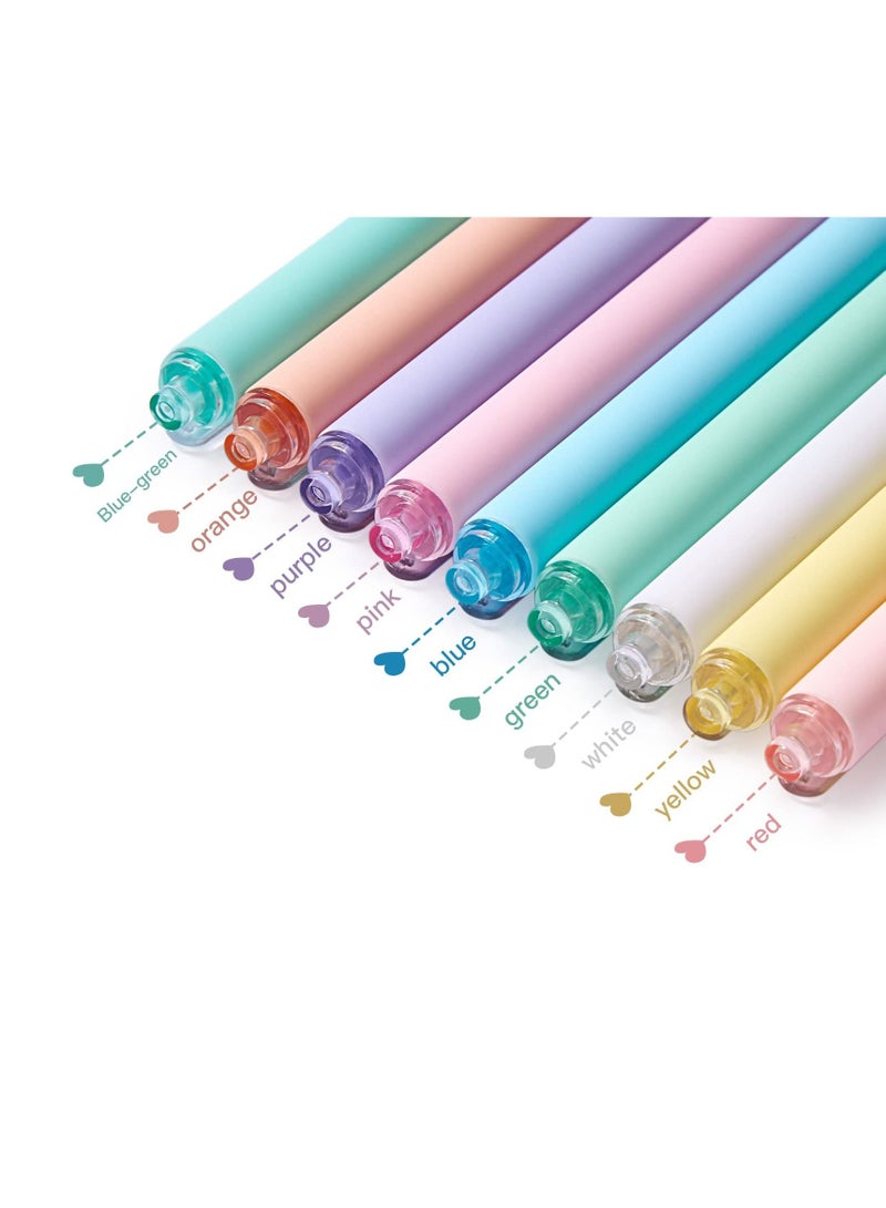 Excefore Colored Gel Pens, 9 pcs 9 Colors Retractable Gel Ink Pens,Cute Highlighters School Supplies Aesthetic Pens Basic Colored Pens Set for Kids, Artist, student - Image 4