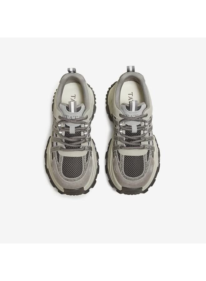 Tata  Spring Mall Fashion Casual Versatile Women's Dad Sneakers Gray/beige (single Lining) Size 34 - Image 4
