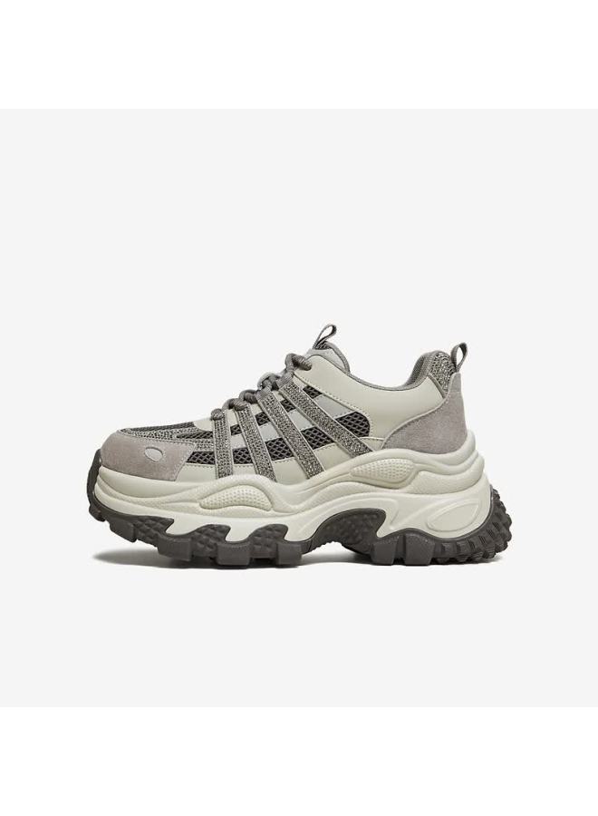 Tata  Spring Mall Fashion Casual Versatile Women's Dad Sneakers Gray/beige (single Lining) Size 34 - Image 3