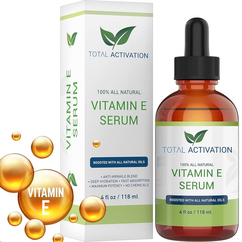 Large 4 oz Organic Vitamin E Oil 100 Pure Cold Pressed for Skin Face Hair Nail Growth Dry Skin Body Moisturizer AntiAging Skin Moisturizer compare with Vitamin E Cream Scar Minimizer Cream
