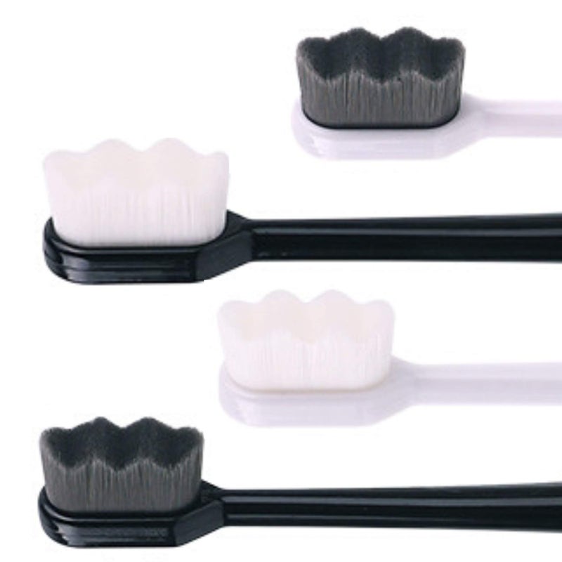 Wimolek Extra Soft Toothbrush for Sensitive Gums and Teeth with 20,000 Ultra Soft Bristles. Micro-Nano Toothbrush. Excellent Cleaning Effect (2 Pack) (White Wave Bristle) - Image 2