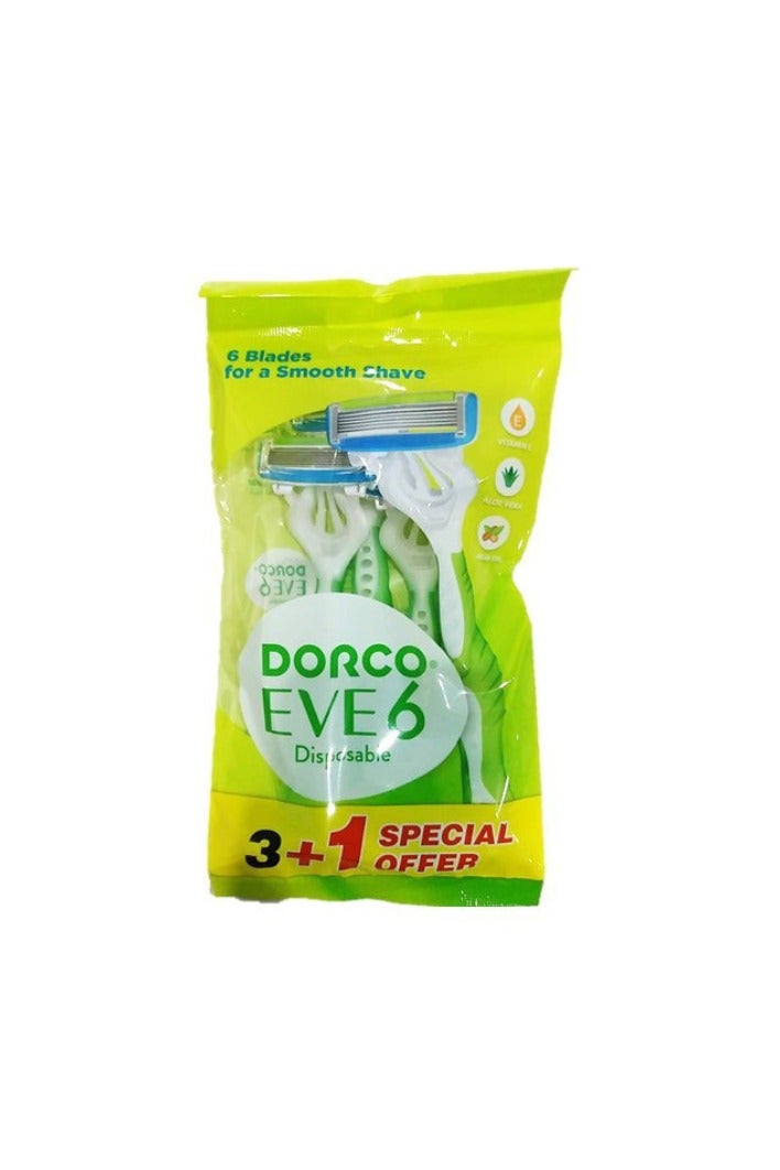 DORCO Eve 6 First Disposable 6 Blades Razor 3+1 Free - Image 2