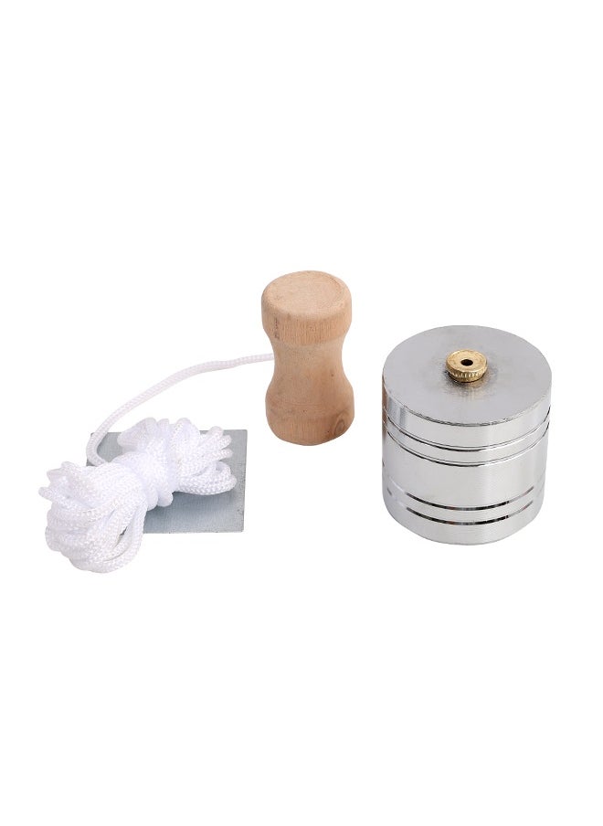 LAWAZIM Plumbing Bob with Wooden Nut Set - 600g - Plumb Line Tool with Strong Rope, Flat Plate, Cylindrical Metal Body, and Wooden Handle - for Construction, Masonry, Carpentry, and DIY Leveling Tasks  - Image 3
