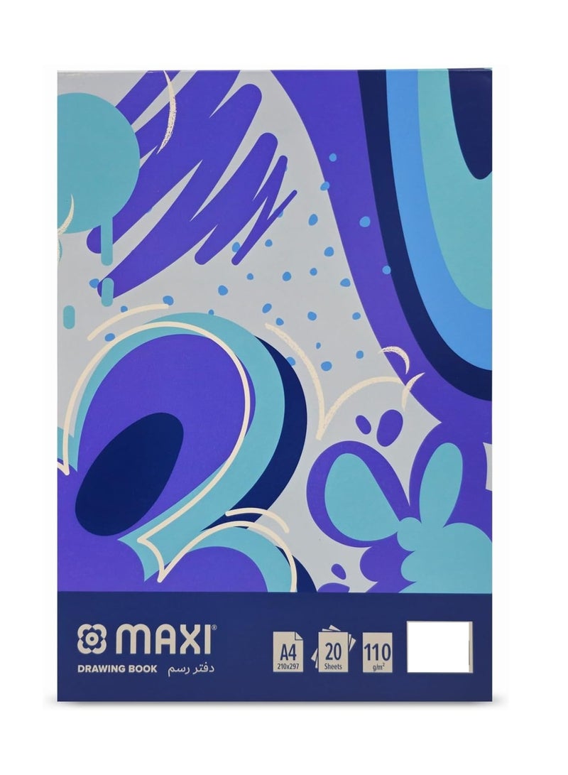 Maxi A4 Size Drawing Book With 20 White Sheets 110gsm Thickness - Image 1