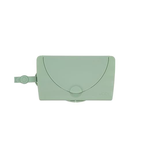 Ubbi On-The-Go Baby Wipes Dispenser, Portable Container for Travel, Silicone Strap for Easy Hanging to Stroller, Keeps Wipes Fresh & Moist, Reusable Wipes Holder, Sage Green - Image 1