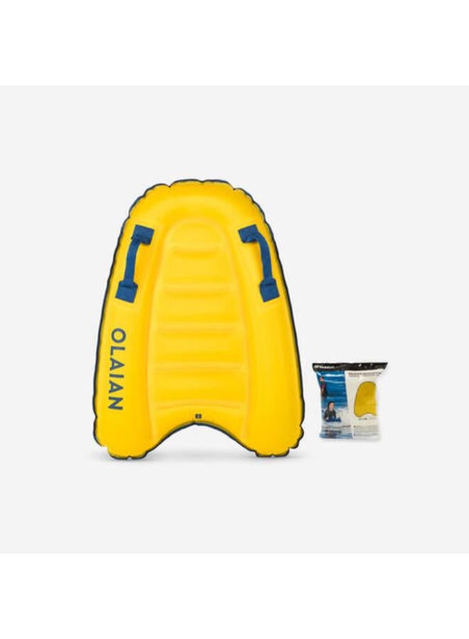 OLAIAN Kids' Discovery Inflatable Bodyboard - Yellow 4-8 years (15-25 kg) - Image 1