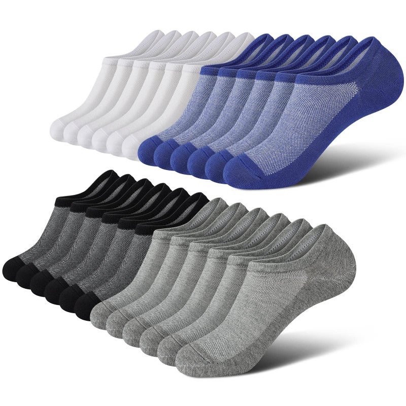 wernies No Show Men Socks, Low Cut Ankle Sock, Men Short Socks Casual Cotton Socks Size 11-13