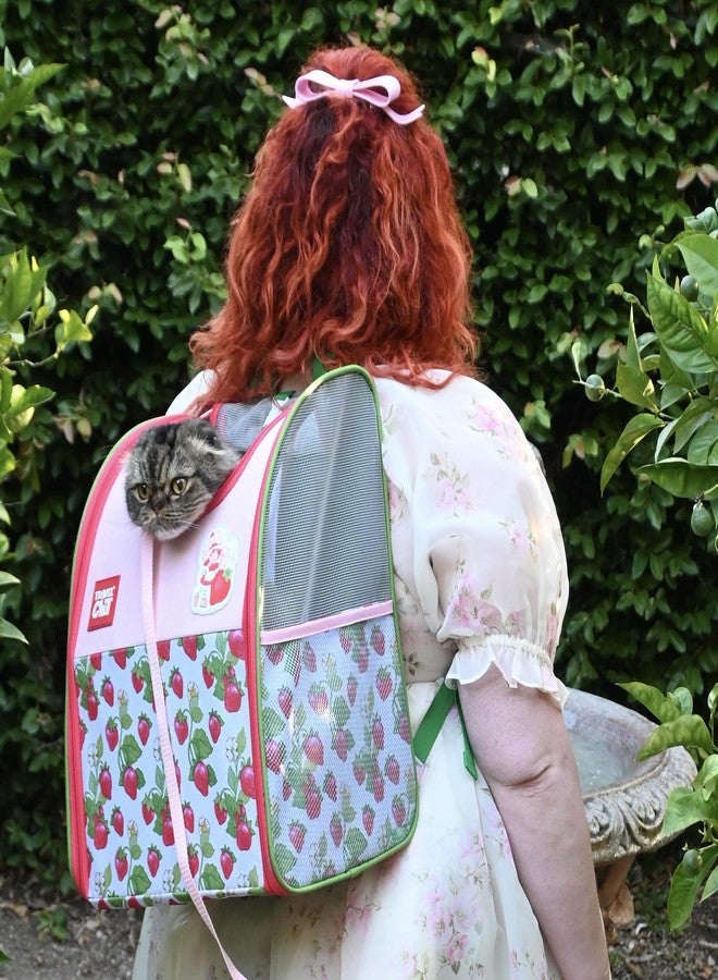 Your Cat Backpack Strawberry Shortcake x Travel Cat Backpack - Officially Licensed Convertible Pet Carrier Backpack with Fully Ventilated Mesh - Image 2
