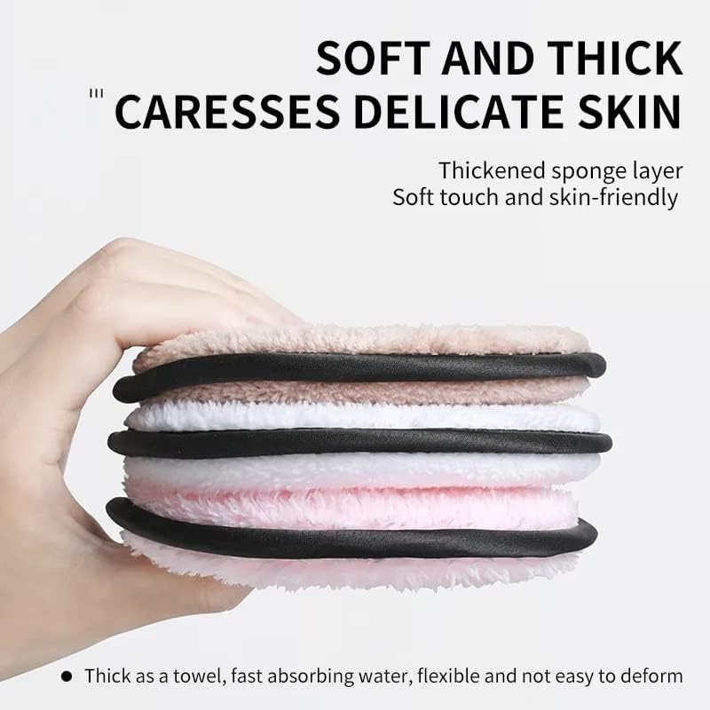 KitchenFest Reusable Microfiber Makeup Removing Pads for Face Cleansing Foundation Mascara Eyeliner Lipstick Remover Round Puff Washable Multicolor 1 Pcs 1 - Image 5