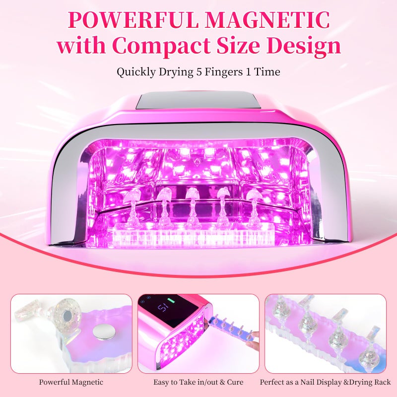 ANGNYA 2 Set Nail Stand, Aurora Nail Holder for Painting Nail Stand for Press on with Reusable Sticky Putty Nail Display Stand Nail Hand Practice Magnetic Nail Art Tools for Homes and Salons - Image 4