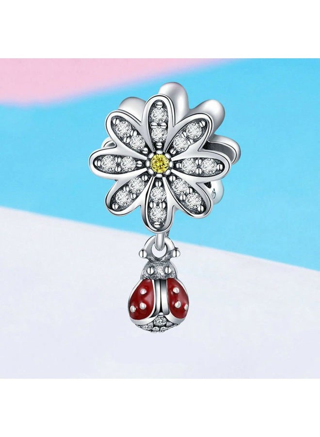 LAMOONY Ladybug Charm 925 Sterling Silver Bee Charm Beetle Charm Spider Charm Animal Charm for Pandora Charm Bracelet (Ladybug B) - Image 2