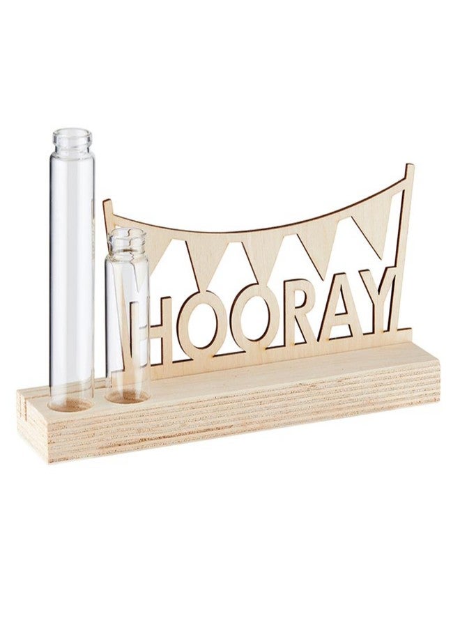 Slant Collections Wood Gift Décor for Table or Shelf, 8.8" L x 7.3" H, Hooray - Image 3