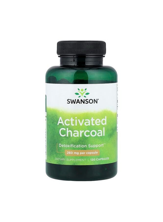 SWANSON Activated Charcoal 260 mg 120 Capsules - Image 1