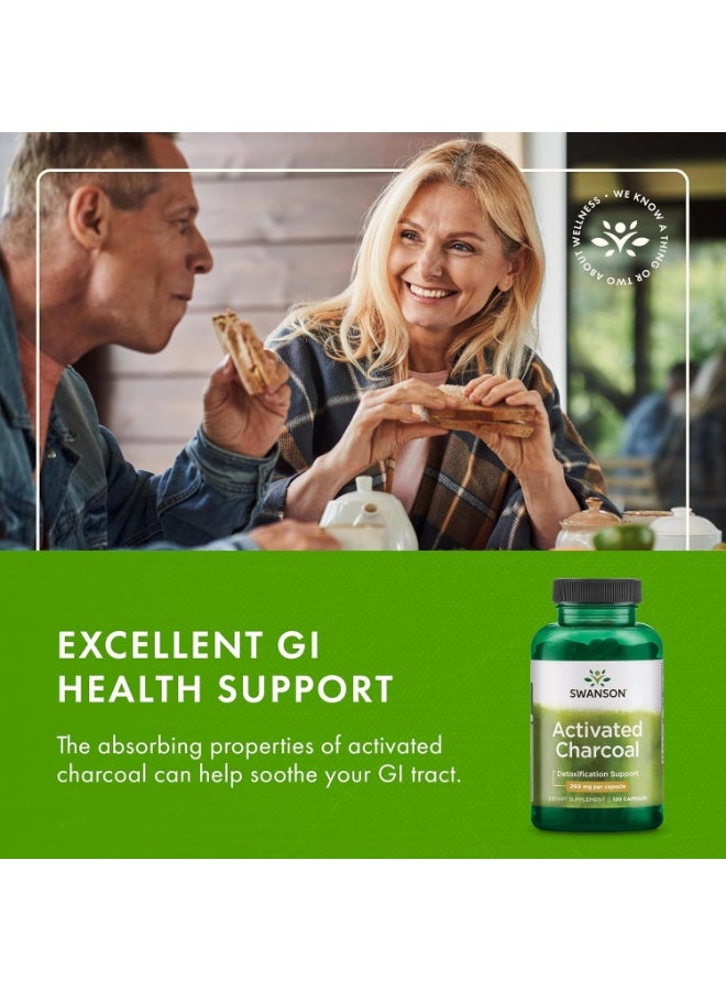 SWANSON Activated Charcoal 260 mg 120 Capsules - Image 4