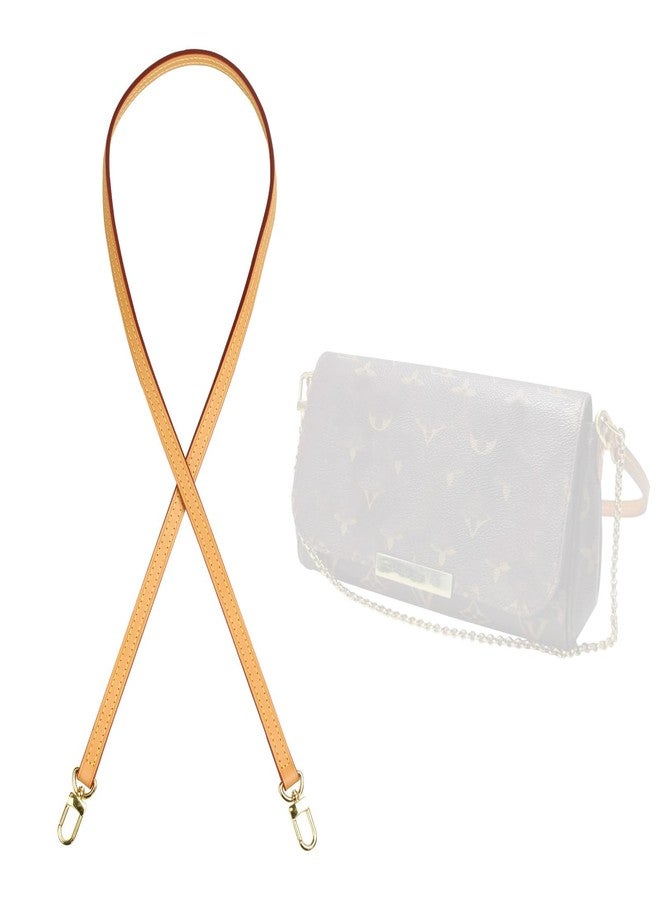 jiesinlov Genuine Vachetta Leather thin Strap Replacement,Purse Shoulder Straps Crossbody for Handbag Brown(Double Buckles-Length:45.3in) - Image 1