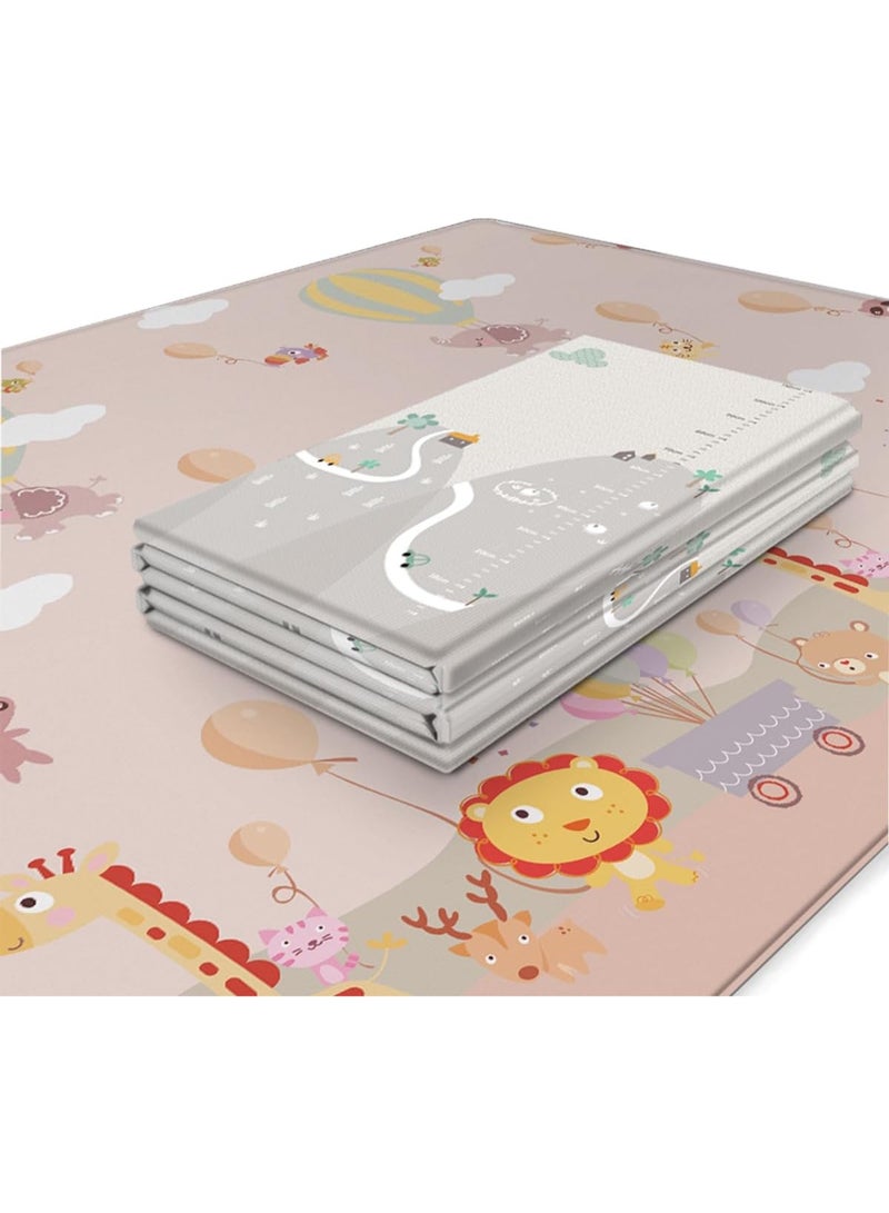 Large Foldable Baby Crawling Play Mat, 193 x 176 CM Extra Thick Soft Foam Floor Mat, Double-Sided Waterproof Non-Slip Kids Activity Playmat for Indoor Use, Grey - Image 3