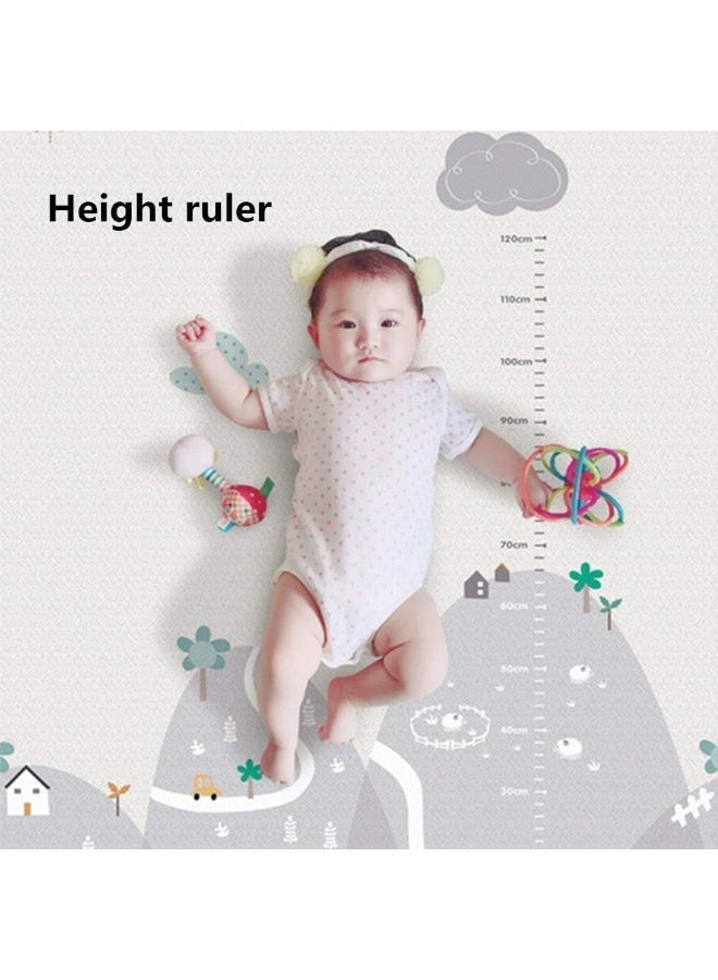 Large Foldable Baby Crawling Play Mat, 193 x 176 CM Extra Thick Soft Foam Floor Mat, Double-Sided Waterproof Non-Slip Kids Activity Playmat for Indoor Use, Grey - Image 1