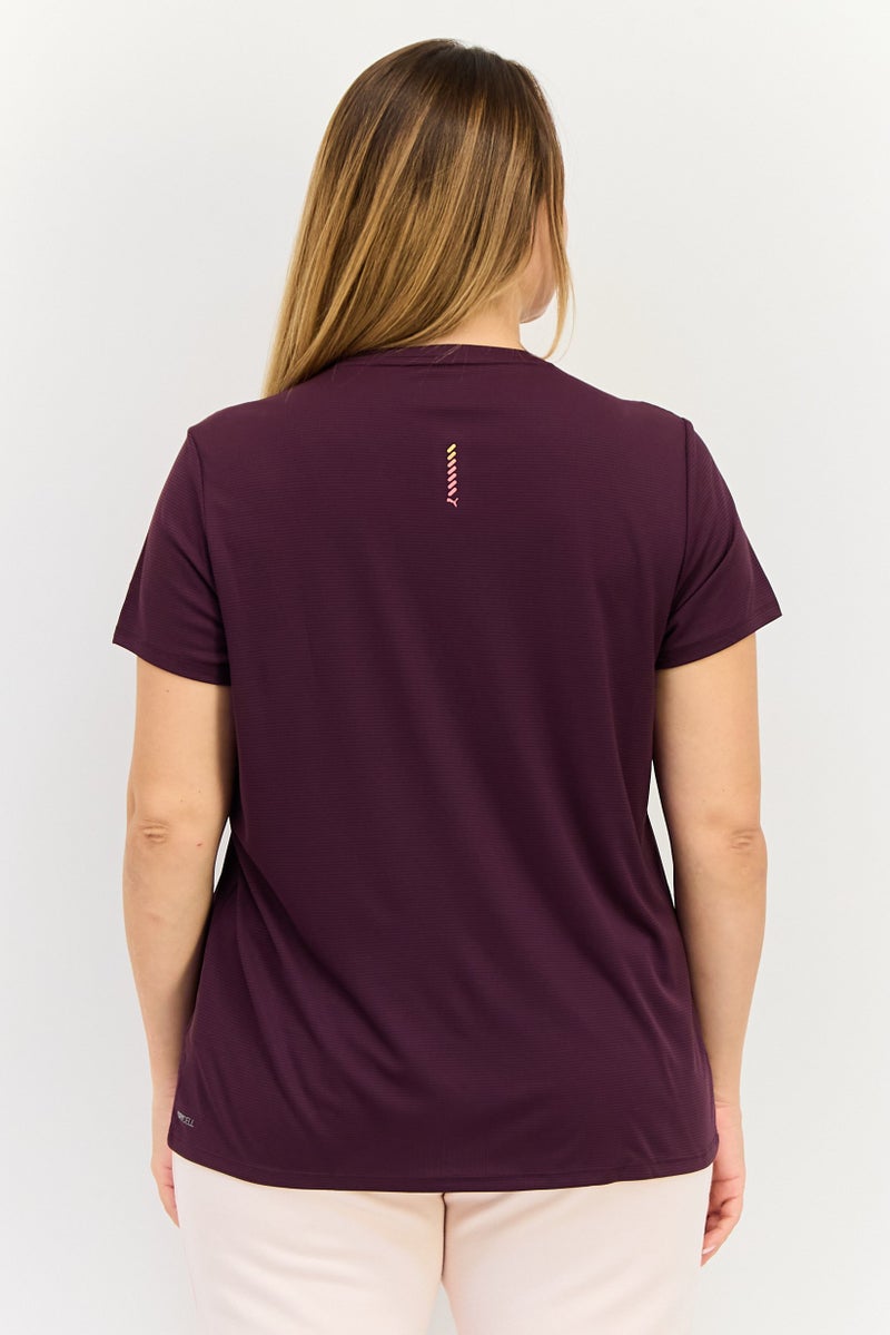 PUMA Women Sportswear Fit Short Sleeve Running T-Shirt, Dark Purple - Image 3