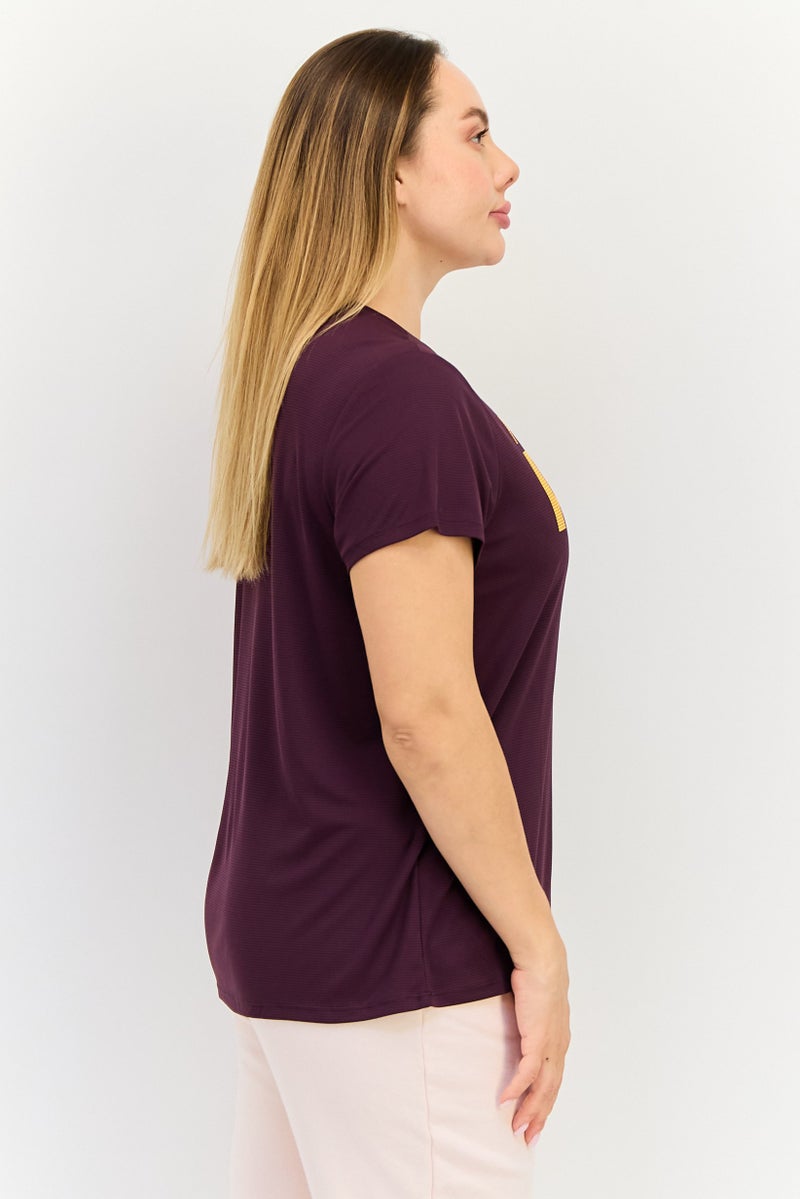 PUMA Women Sportswear Fit Short Sleeve Running T-Shirt, Dark Purple - Image 2