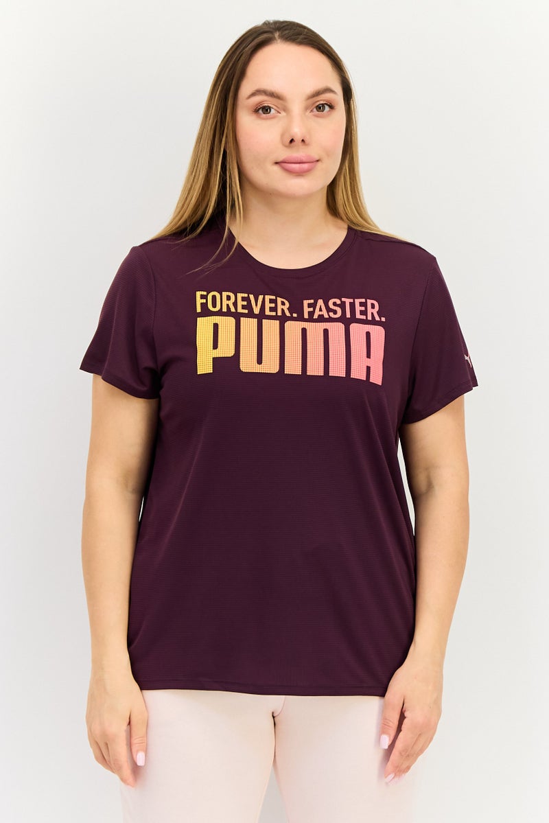 PUMA Women Sportswear Fit Short Sleeve Running T-Shirt, Dark Purple - Image 1