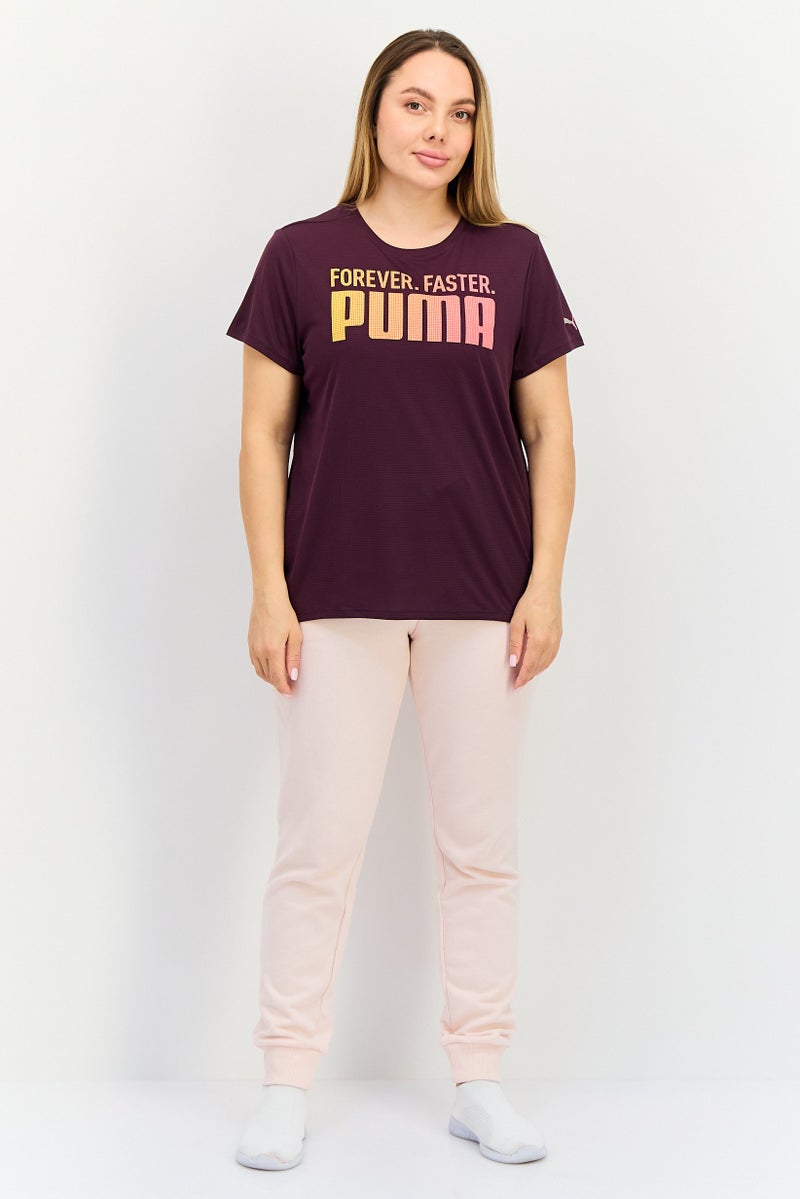 PUMA Women Sportswear Fit Short Sleeve Running T-Shirt, Dark Purple - Image 4