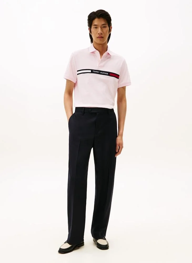 Tommy Hilfiger Light Pink Regular Fit Logo Insert Pique Polo Shirt for Men | Best Price UAE
