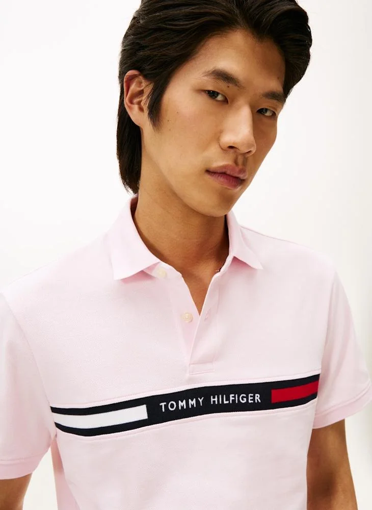 Tommy Hilfiger Light Pink Regular Fit Logo Insert Pique Polo Shirt for Men | Best Price UAE