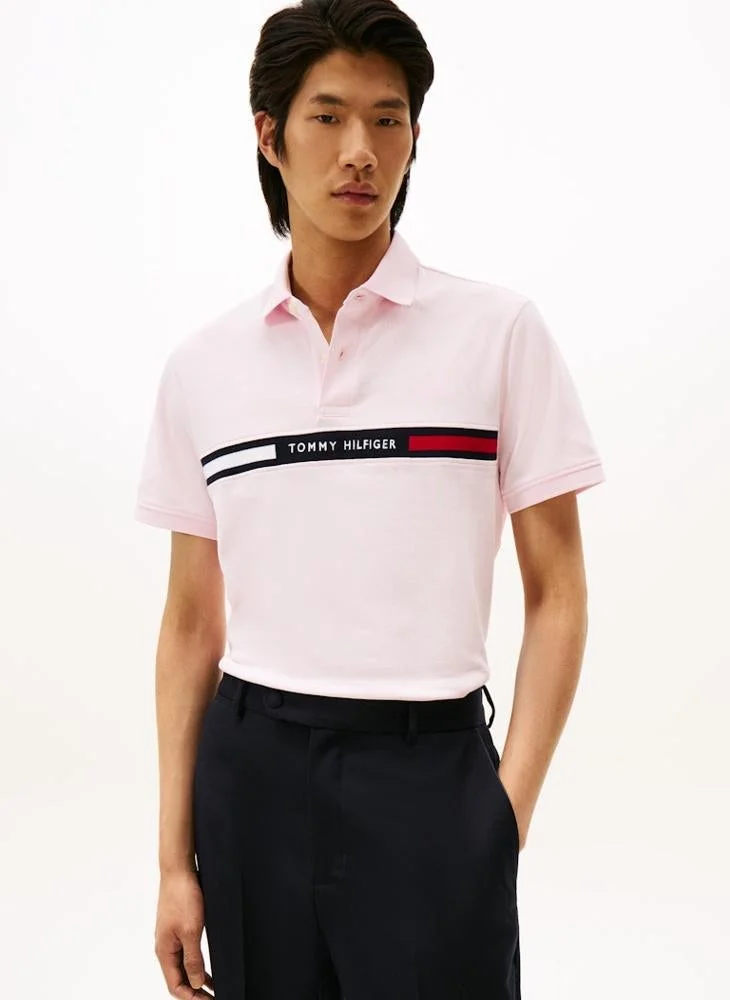 Regular Fit Logo Insert Pique Polo Shirt