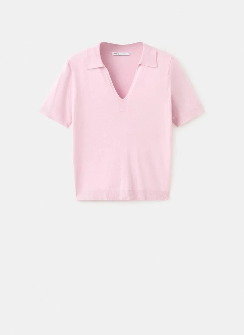 Mango 85-ROSA Fine-Knit Polo Shirt for Women | Best Price UAE