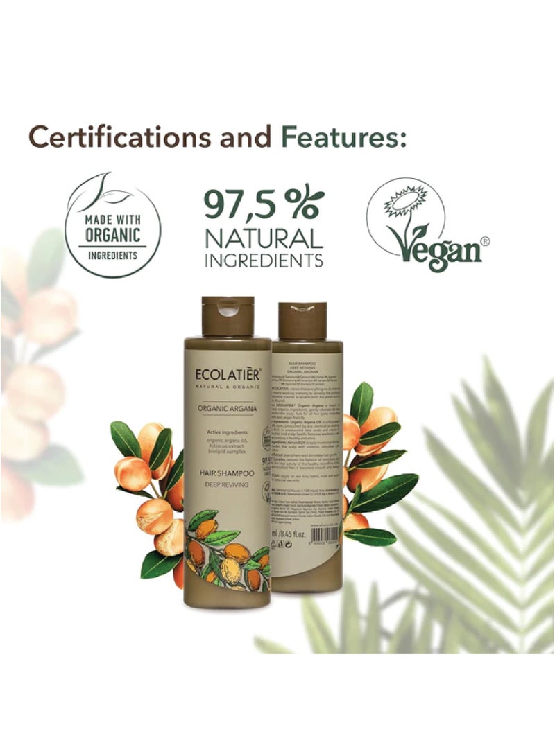 ECOLATIER شامبو إيكولاتير ديب ريفايل للشعر مع زيت الأركان العضوي 250 مل - Image 2