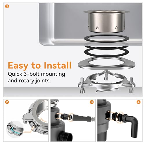 Chooba Garbage Disposal 3/4HP, Food Waste Disposal Continuous Feed, Garbage Disposal with Power Cord - Image 4