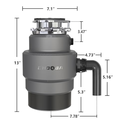 Chooba Garbage Disposal 3/4HP, Food Waste Disposal Continuous Feed, Garbage Disposal with Power Cord - Image 5