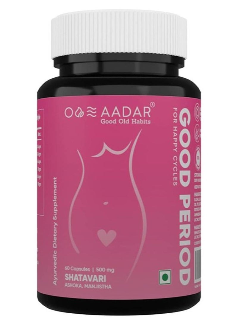 AADAR Good Period For Hormone Balance Pcos Stress Relief And Mood Swings 60 Capsules - Image 1