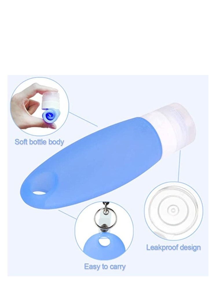 SYOSI - 4pcs Silicone Refillable Bottles Set Leak Proof Empty Travel Bottles Portable Travel Containers with Extendable Carabiner Clip up to 65 cm 25.6 in for Liquid Hand Soap Toiletries - Image 1