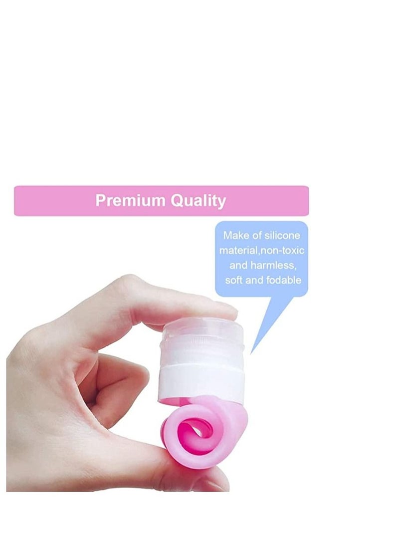 SYOSI - 4pcs Silicone Refillable Bottles Set Leak Proof Empty Travel Bottles Portable Travel Containers with Extendable Carabiner Clip up to 65 cm 25.6 in for Liquid Hand Soap Toiletries - Image 1