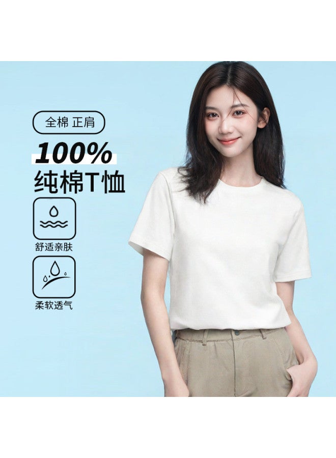 Goso Summer Skin-Friendly Women'S T-Shirt, Solid Color Versatile Top, Round Neck Short Sleeve Tee For Women - Image 2