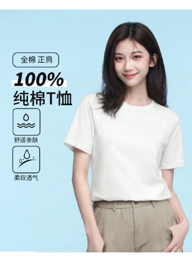 Goso Summer Skin-Friendly Women'S T-Shirt, Solid Color Versatile Top, Round Neck Short Sleeve Tee For Women - Image 1