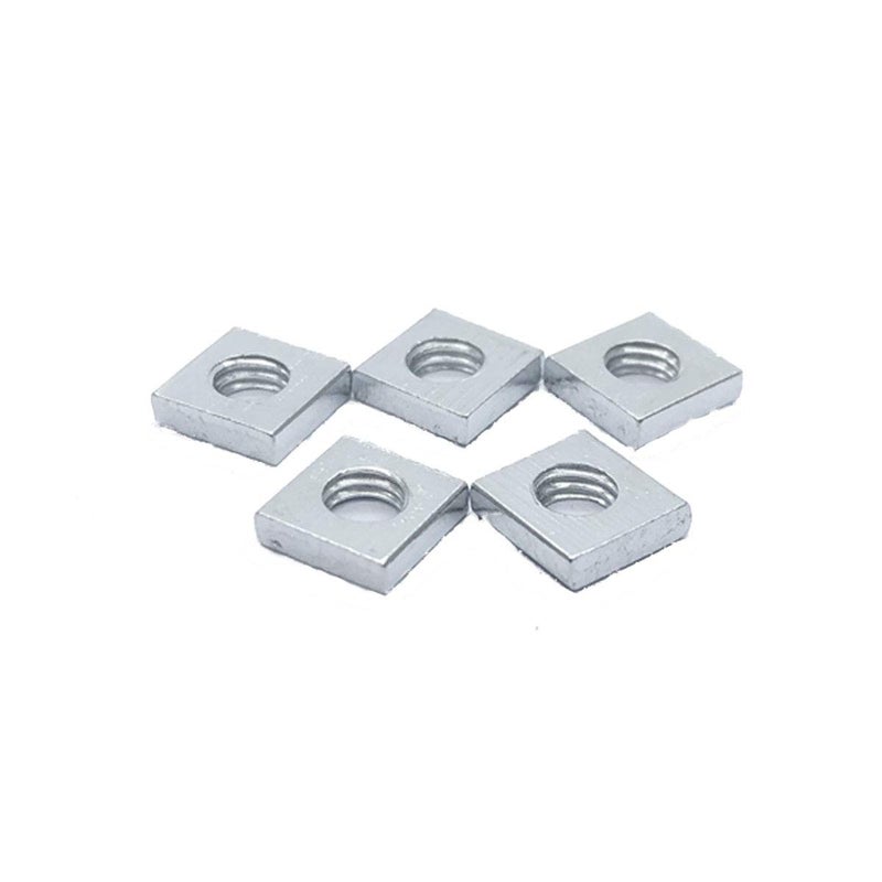 DGZ 200pcs M4 Square Nut, Metric Coarse Thread Nut,Zinc Plated, Silver Tone(Size: M4×7×2). - Image 3