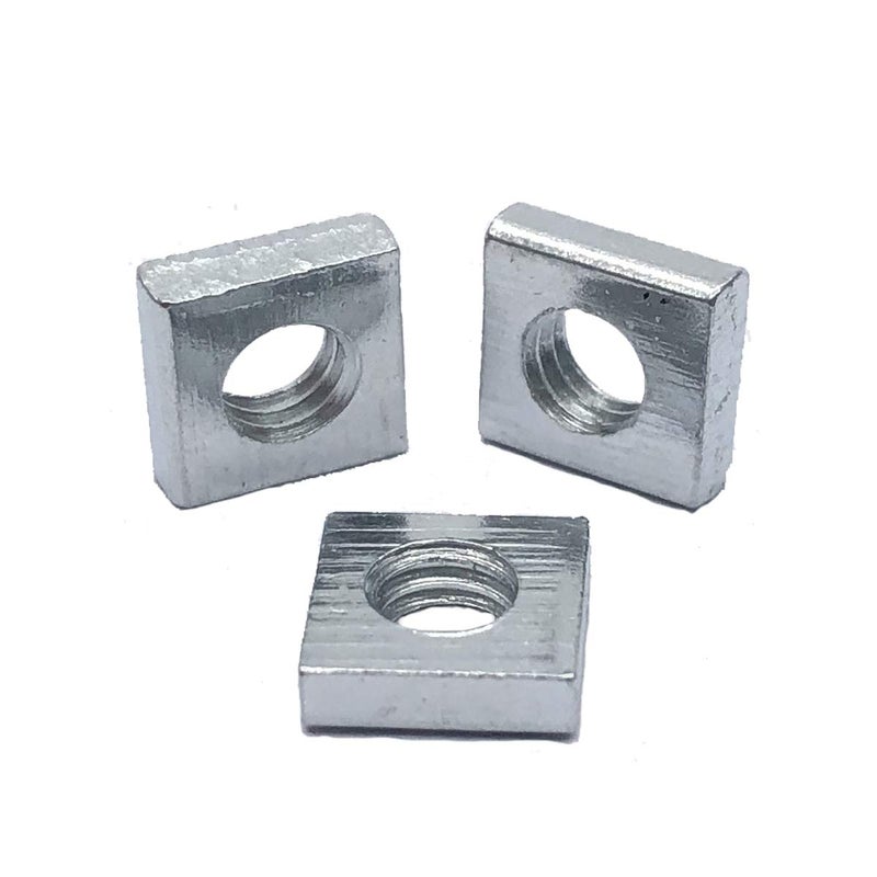 DGZ 200pcs M4 Square Nut, Metric Coarse Thread Nut,Zinc Plated, Silver Tone(Size: M4×7×2). - Image 2