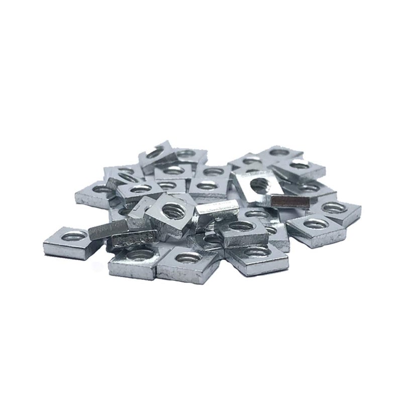 DGZ 200pcs M4 Square Nut, Metric Coarse Thread Nut,Zinc Plated, Silver Tone(Size: M4×7×2). - Image 1