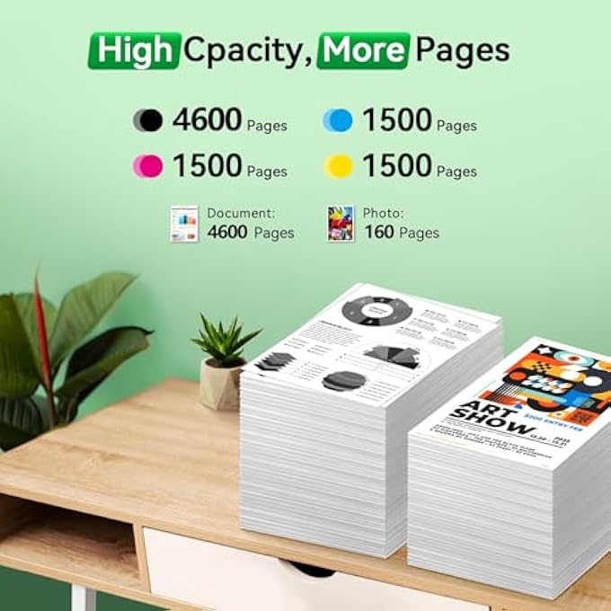 COMPATIBLE INK CARTRIDGE REPLACEMENT FOR 950XL 951XL 950 951 WORK WITH PRINTERS OFFICEJET PRO 8600, 8610, 8600 PLUS, 8100, 8620, 8630, 8625, 8615, 8110, (2 BLACK 1 CYAN 1 MAGENTA 1 YELLOW) 5-PACK - Image 3