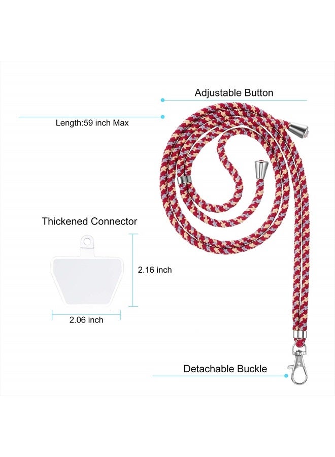 Weewooday 4 Pieces Universal Cell Phone Lanyards with Adjustable Detachable Nylon Neck Crossbody Lanyard and 4 Pieces Black and Transparent Pads for Most Smartphones () - Image 2