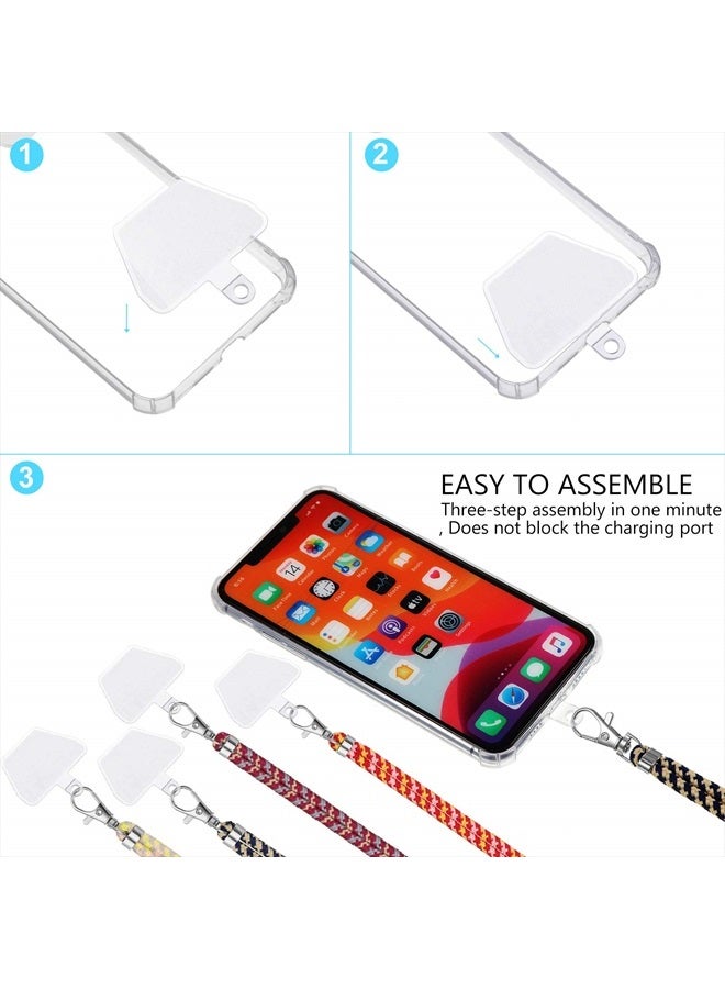 Weewooday 4 Pieces Universal Cell Phone Lanyards with Adjustable Detachable Nylon Neck Crossbody Lanyard and 4 Pieces Black and Transparent Pads for Most Smartphones () - Image 4