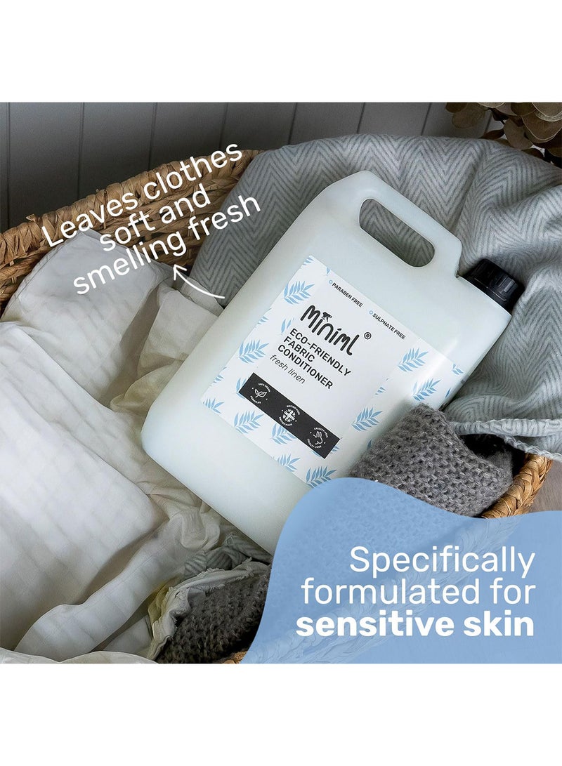 Miniml Eco Fabric Softener & Conditioner 5L Refill - Fresh Linen Scented All Natural Fabric Softener for Sensitive Skin - 100% Vegan & Cruelty Free (250 Washes) - Image 3