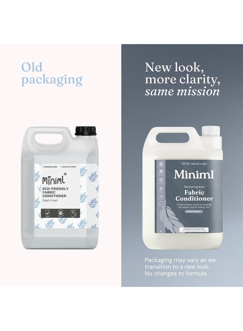 Miniml Eco Fabric Softener & Conditioner 5L Refill - Fresh Linen Scented All Natural Fabric Softener for Sensitive Skin - 100% Vegan & Cruelty Free (250 Washes) - Image 2