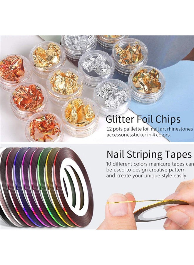 Gecomo Nail Art Kit, Professional Fingernails Art Rhinestone Accessories Kit, Teenitor Nail Art Brushes Set for Attachable Nail Art - Image 4