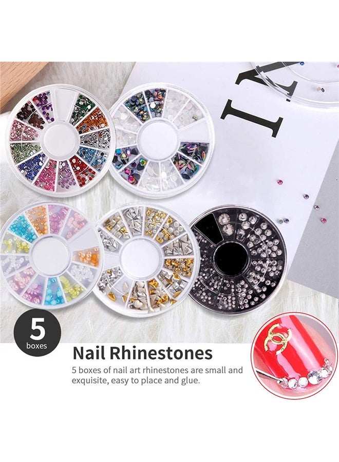 Gecomo Nail Art Kit, Professional Fingernails Art Rhinestone Accessories Kit, Teenitor Nail Art Brushes Set for Attachable Nail Art - Image 5