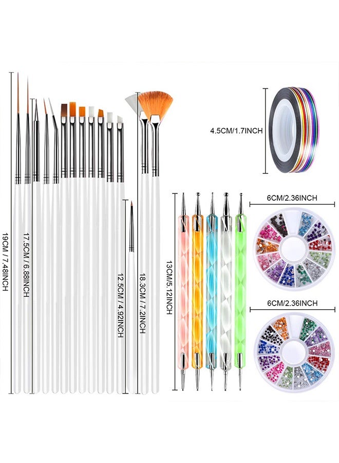 Gecomo Nail Art Kit, Professional Fingernails Art Rhinestone Accessories Kit, Teenitor Nail Art Brushes Set for Attachable Nail Art - Image 2