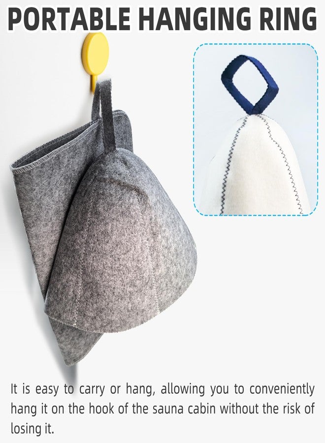 Flylin Sauna Hat, 2 Pcs Wool Felt Sauna Shower Cap with Mat High Absorbent Steam Bath Sauna Accessories for Women and Men - Image 5